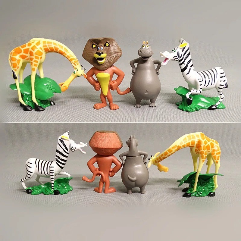 Madagascar Alex Marty Playset 4 Figure Cake Topper * USA SELLER* Toy Doll Set