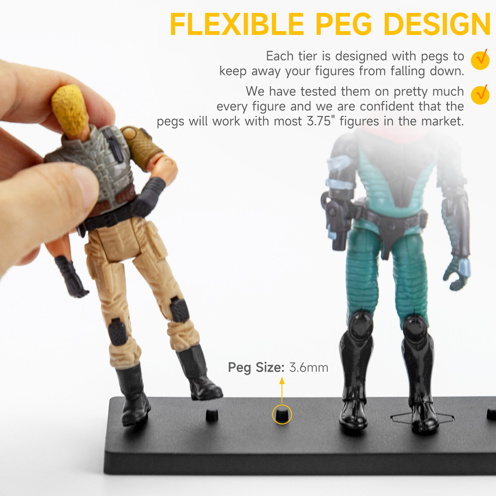 NEW Display Stands BASE For 3.75 » VINTAGE Star wars & Vintage Gi joe Figure