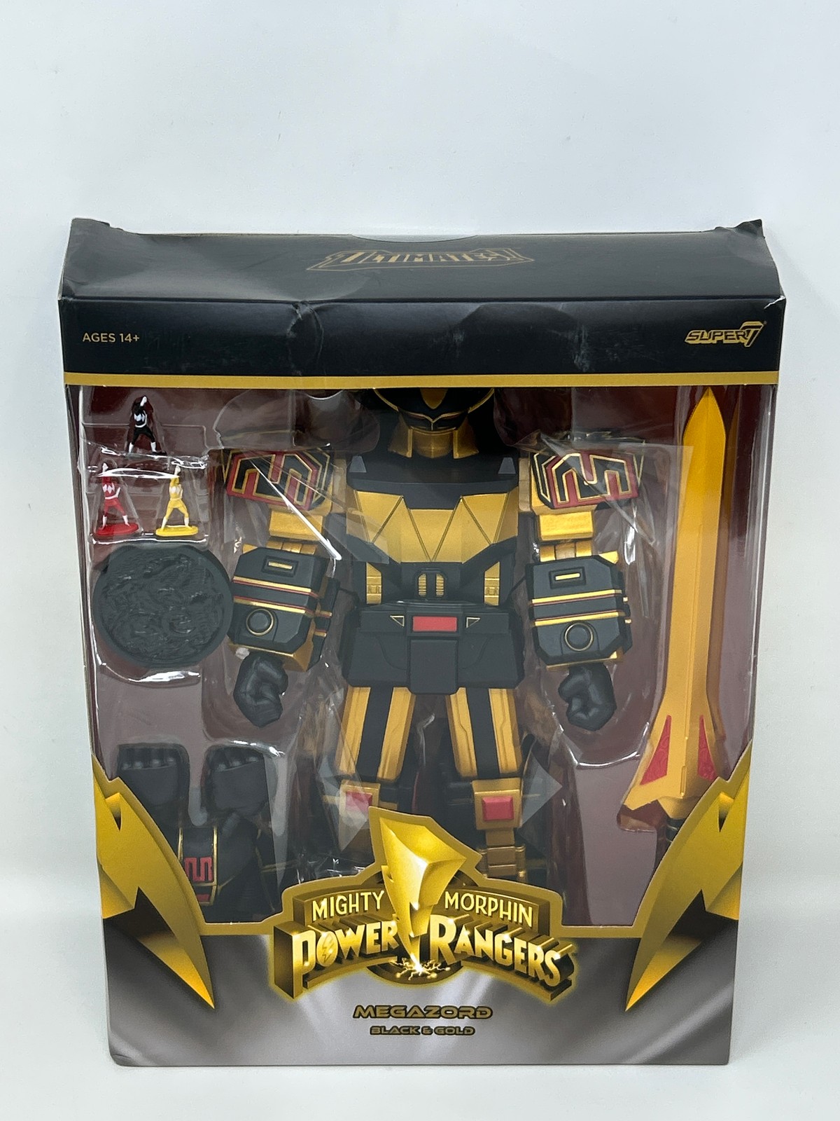 Super7 Mighty Morphin Power Rangers Black and Gold Megazord – 8 in Ultimates! Ac