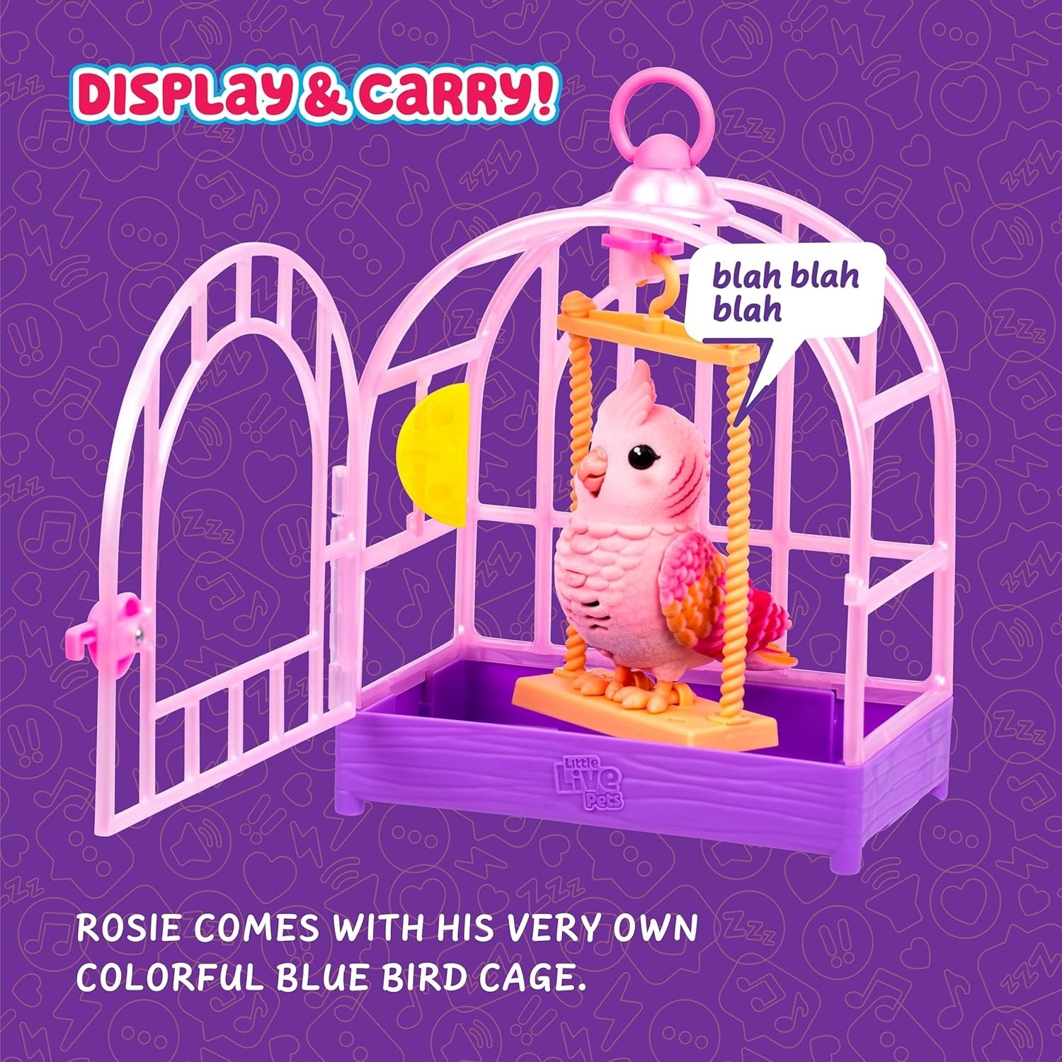Talking Bird Toy with Cage, Interactive Voice Repeating Toy for Kids, 20