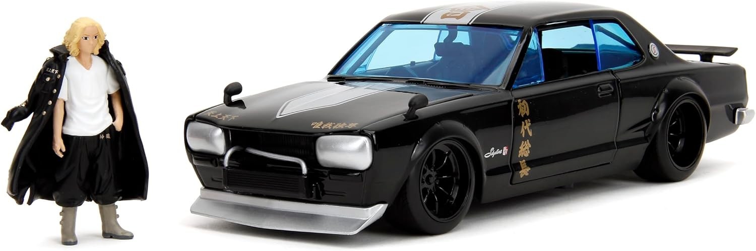 Tokyo Revengers 1:24 1971 Nissan Skyline GT-R Die-Cast Car & 2.75&Prime; Mikey…