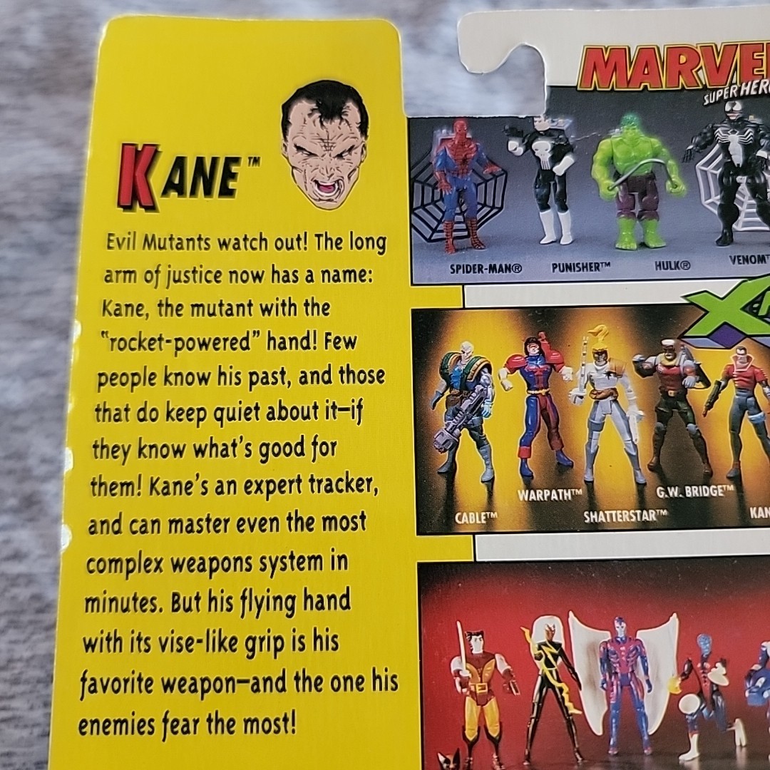 Toy Biz Marvel X-Force Factory Error Cable Figure on Kane Card Sealed Rare