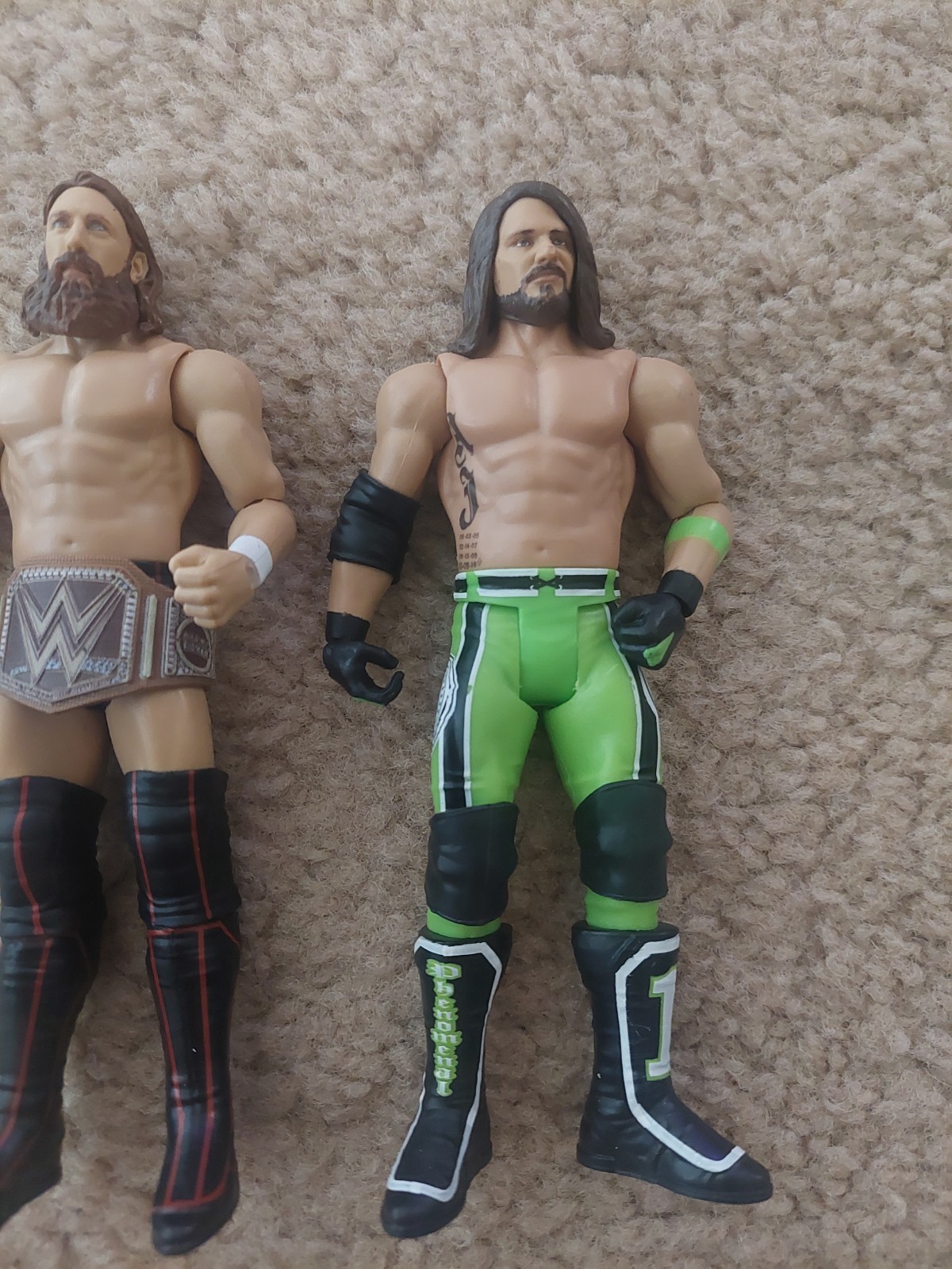 Daniel Bryan & AJ Styles WWE Action Figures (Paper Championship Included, RARE)