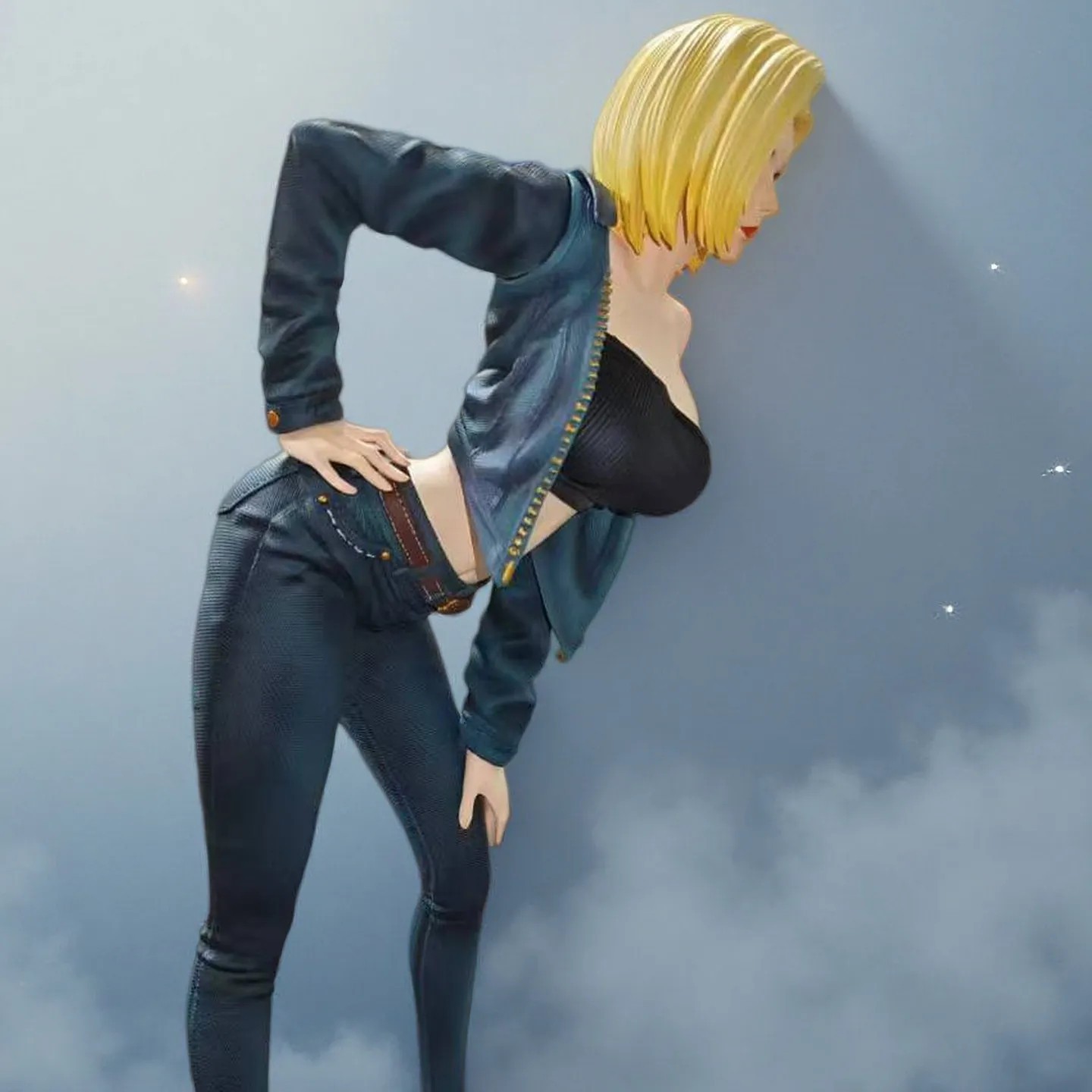 NEW Anime Figure Inspired by Android 18 PVC Model Doll Statue 32cm Unbranded