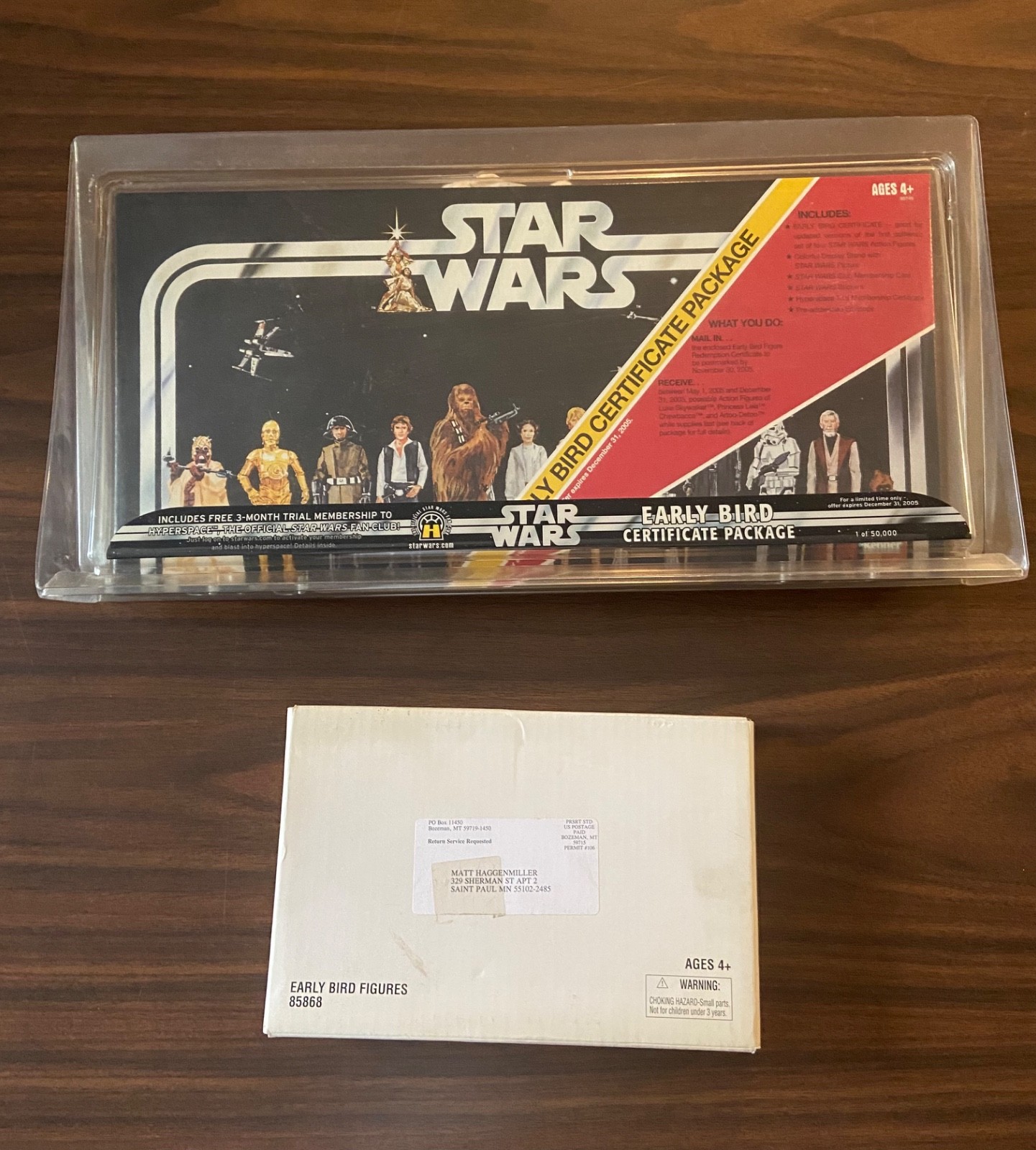 2005 Hasbro Star Wars Early Bird Certificate Package Unopened & Early Bird Kit!