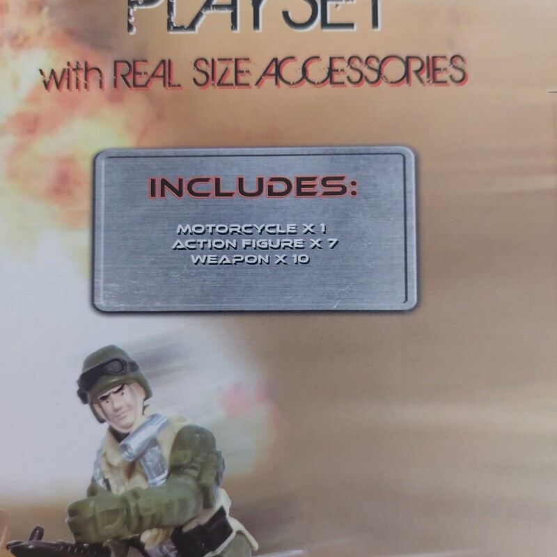 Military Force Task Force Playset 4&Prime; Action Figures 18 Pieces Motorcycle Ages 3+