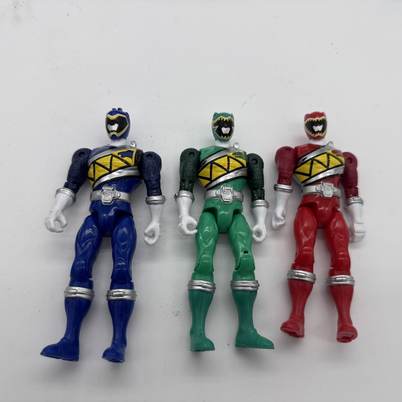 Power Rangers Dino Charge Red Blue Green 5” Action Figures Articulated 5 Pts