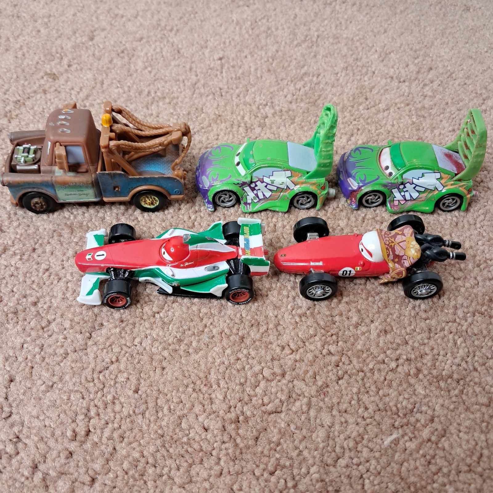 Lot Of 18 Disney&rsquo;s Pixar Cars Die-Cast Racing Toys Mattel Mini Figures