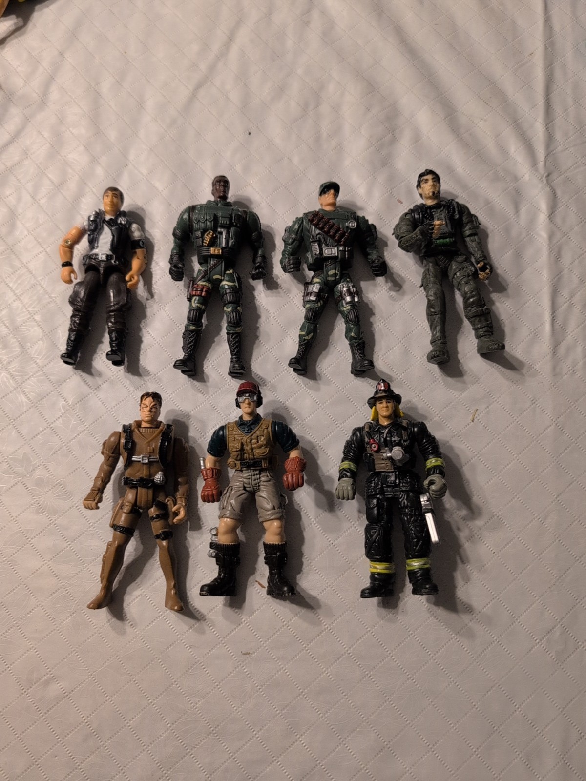 Lot Of Seven Action Figures, 4 To 4.5 In, Posable
