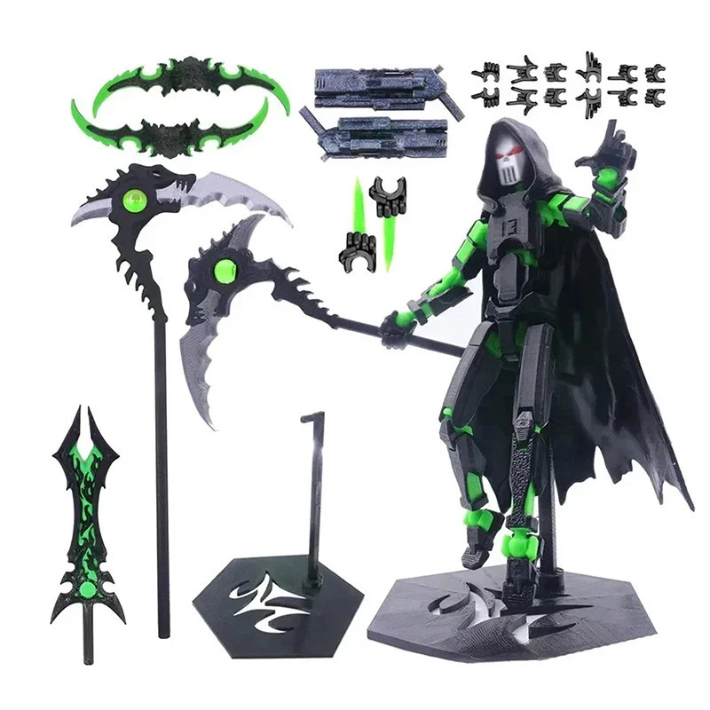 T13 Action Figure Set Dummy 13 Death Skeleton Movable Robot,Death Action Figure