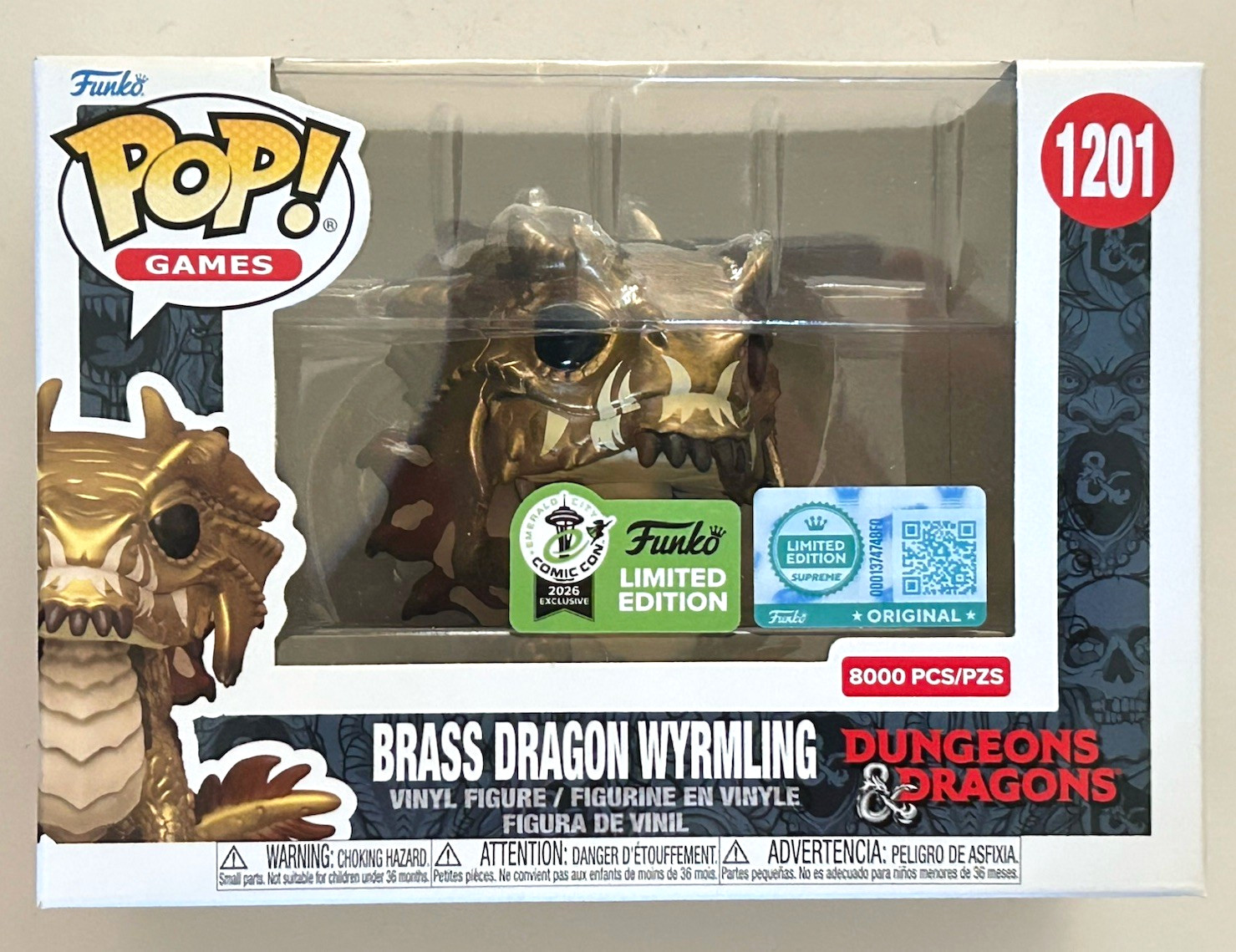 « Dungeons Dragons » Brass Dragon Wyrmling Ltd Supreme 8000pcs Funko Pop #1201 New
