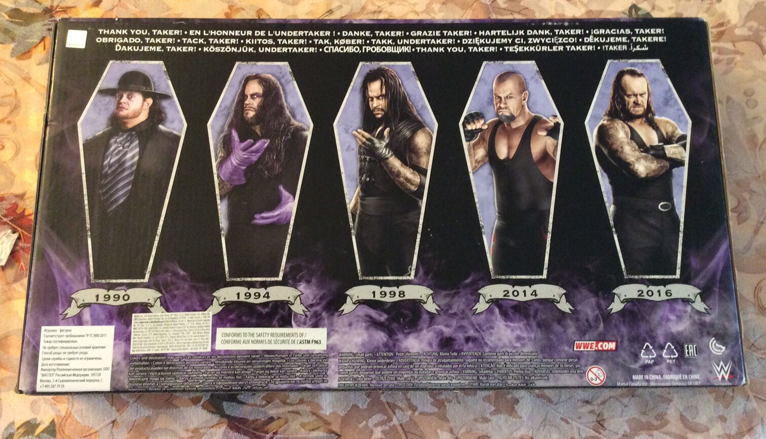 MATTEL WWE 2017 UNDERTAKER 5-PACK ACTION FIGURE 1990,1994,1998,2014,2016 MIP.