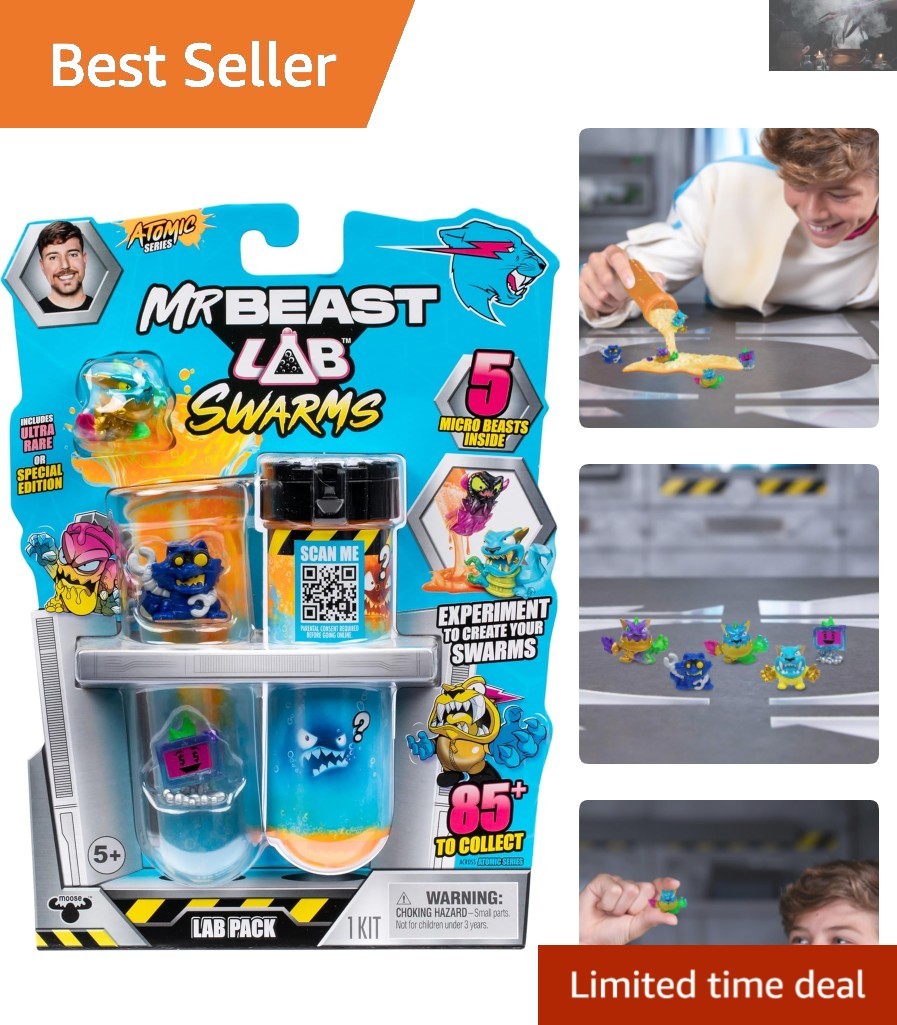 Exciting Swarms Atomic Lab 5 Pack – Mix, Shake, Reveal 2 Mystery Micro Beasts!
