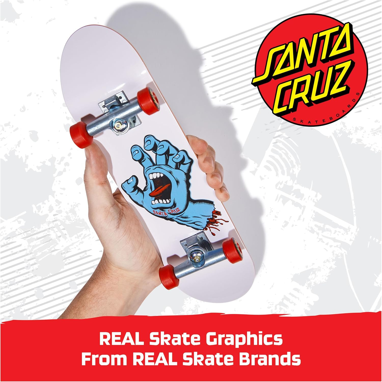 TECH DECK, Santa Cruz Handboard; Authentic Mini Skateboards, Kids Toys for Boys