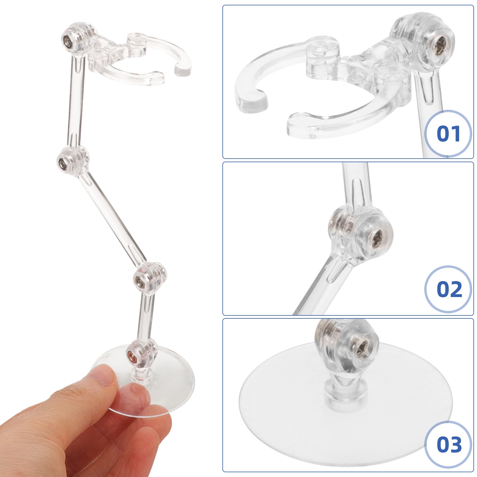 4Pcs Adjustable Figure Support Stand Plastic Doll Model Display Bracket