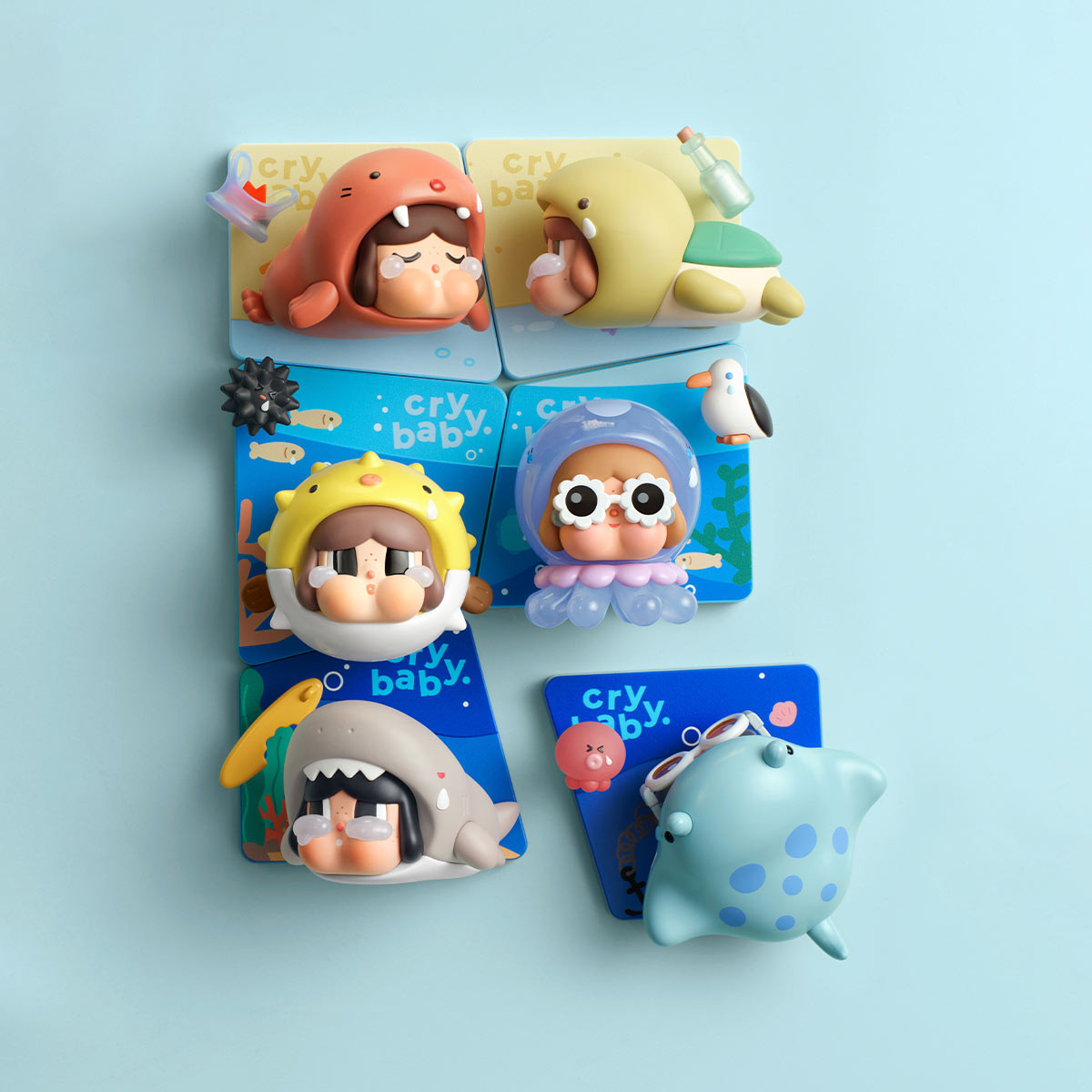 POP MART CRYBABY Cry Me an Ocean Series Fridge Magnet Authentic Hot Toy Gift