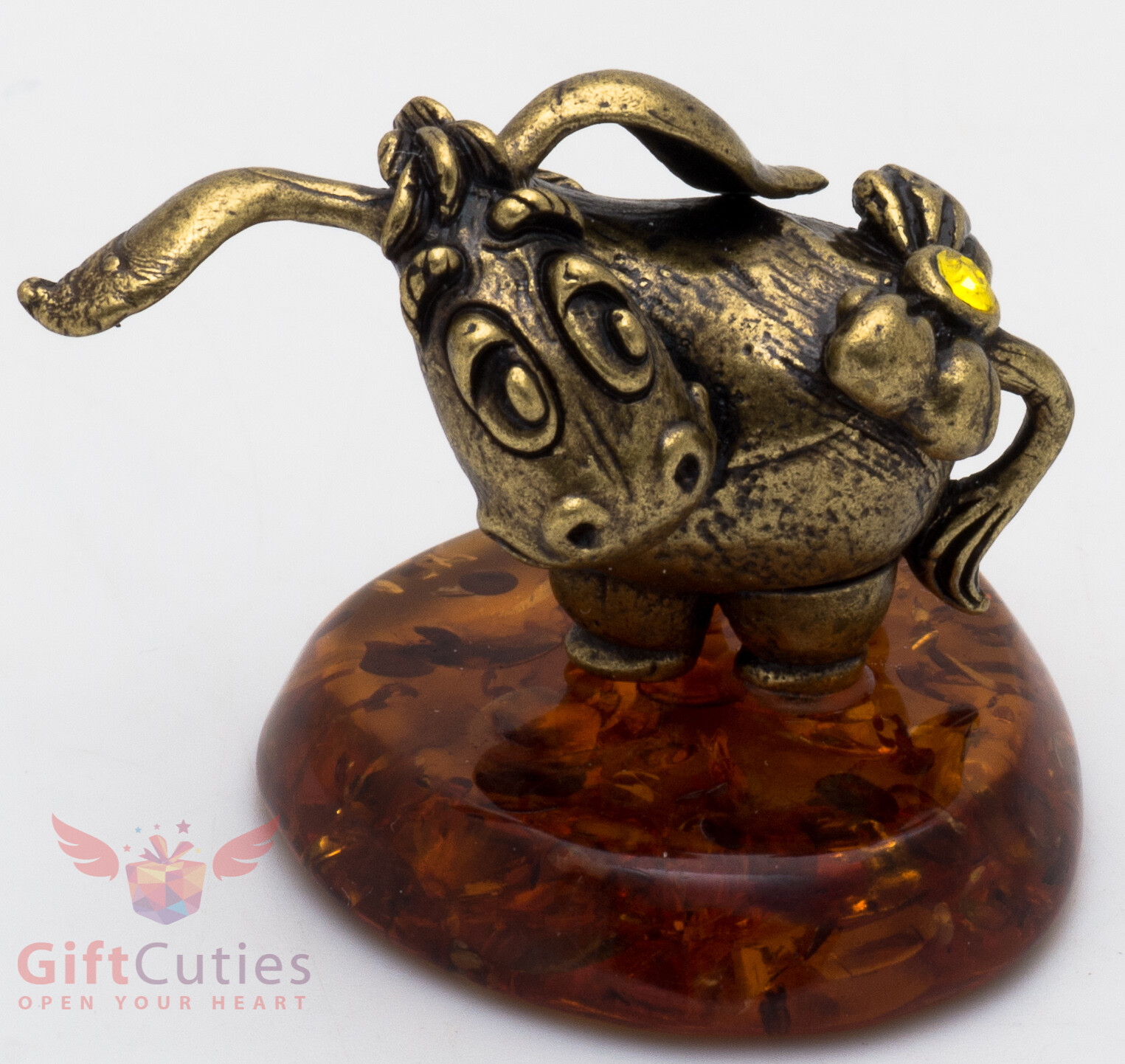 Solid Brass Amber Figurine Winnie the Pooh Eeyore Donkey Ослик Иа IronWork