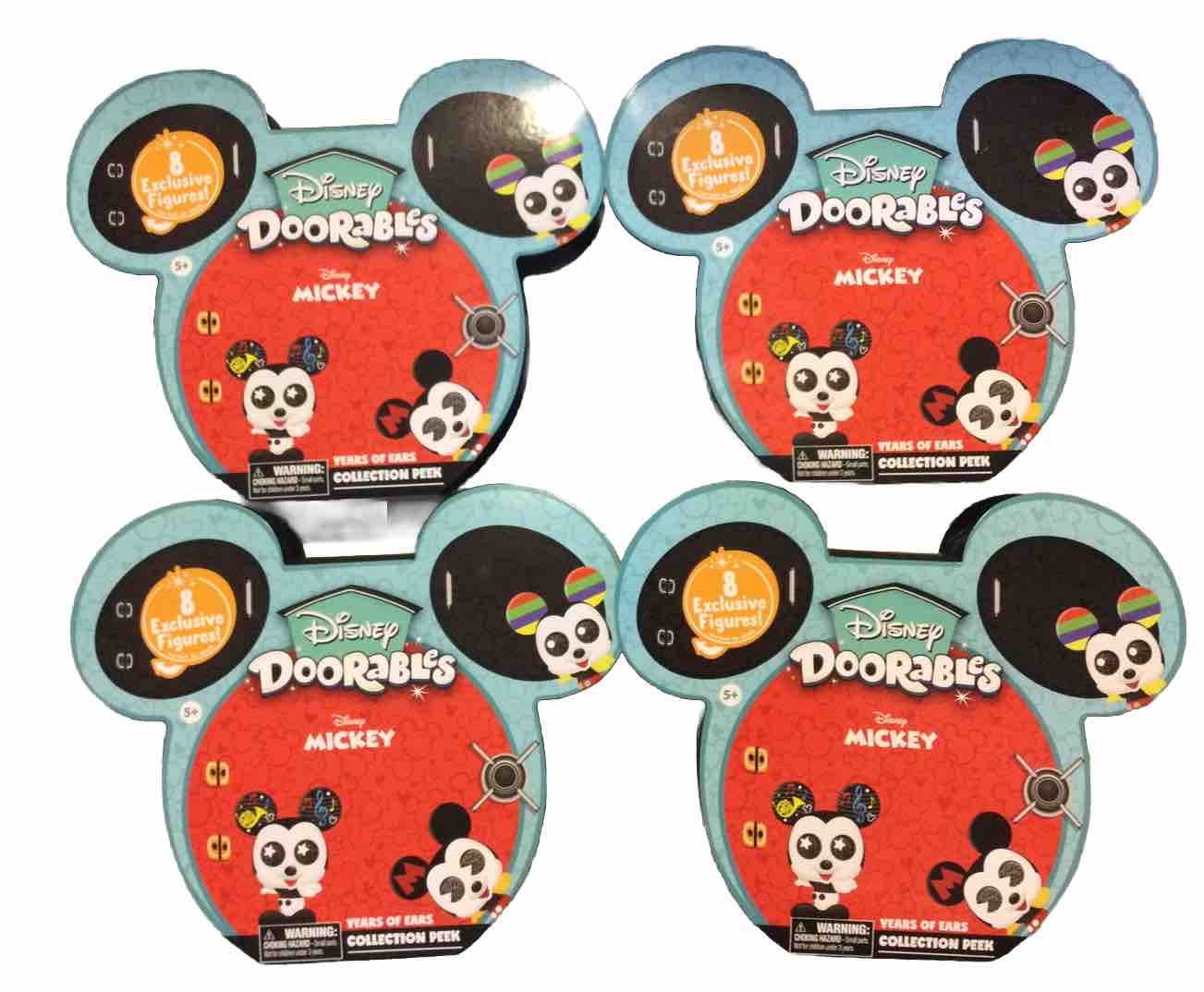 Disney Doorables 8 Mickey Mouse Years of Ears Collection Peek Lot of 4 new (T)