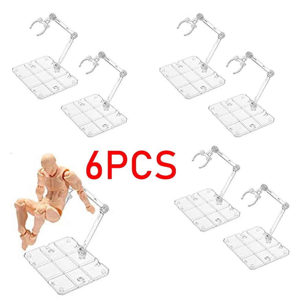 6PCS HG144 Adjustable Action Figure Display Holder Base Doll Model Support Stand