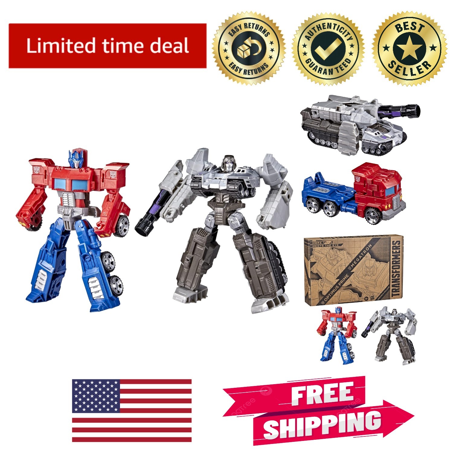 Collectible Optimus Prime & Megatron 7-Inch Figures – Epic Play for Ages 6+