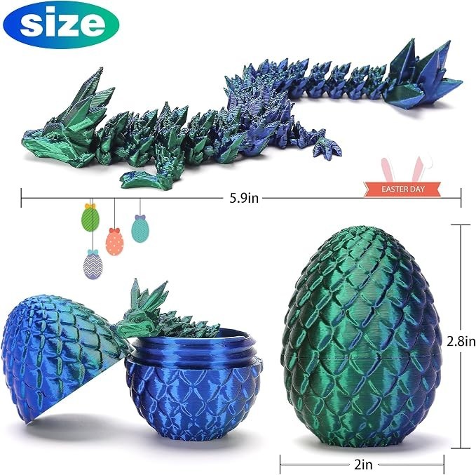 4Pcs 3D Printed Dragon Eggs Mini Dragon Eggs Dragon inside 3D Print
