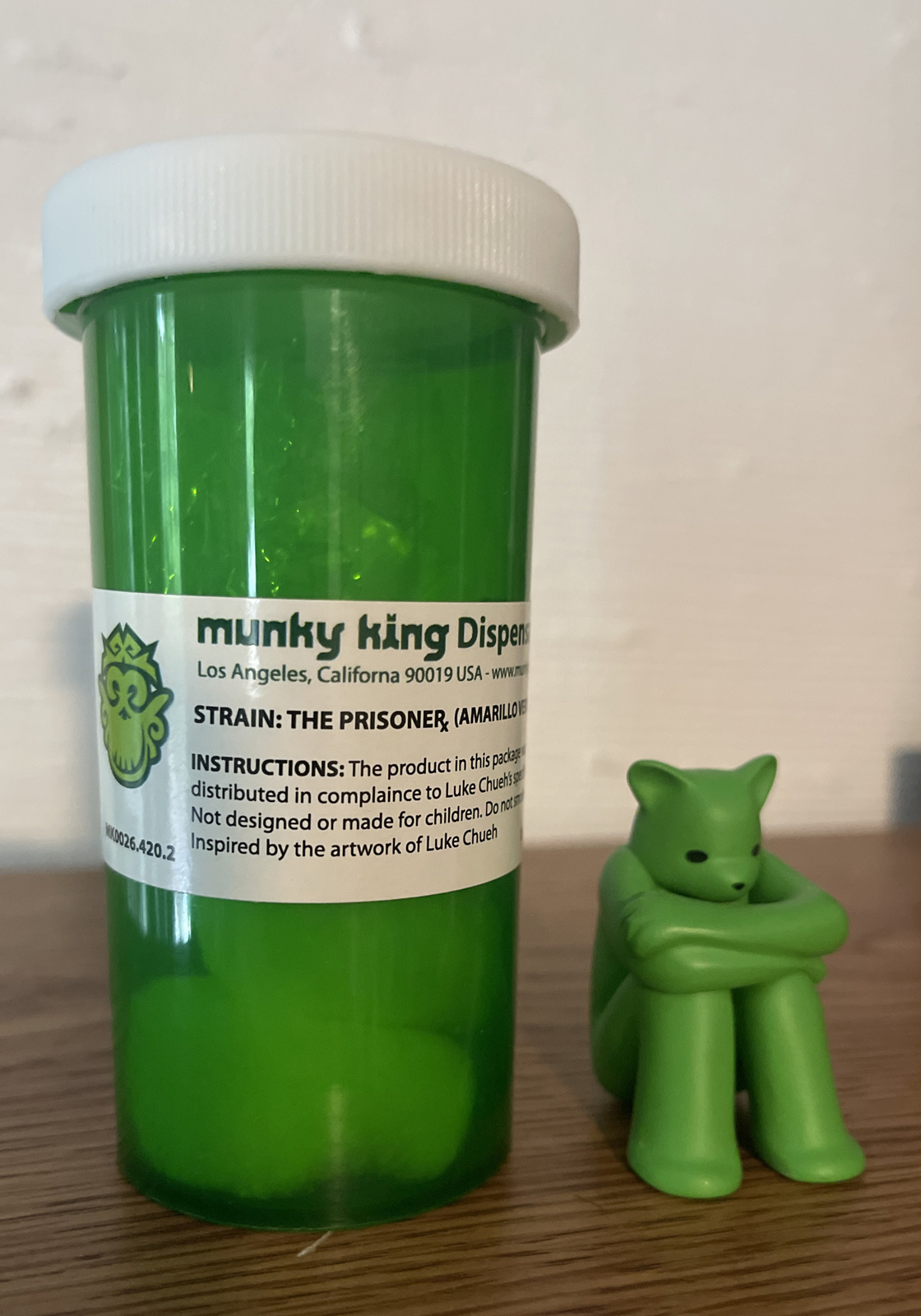 The Prisoner AMARILLO VERDE Luke Chueh Munky King MINI FIGURE ART TOY GREEN