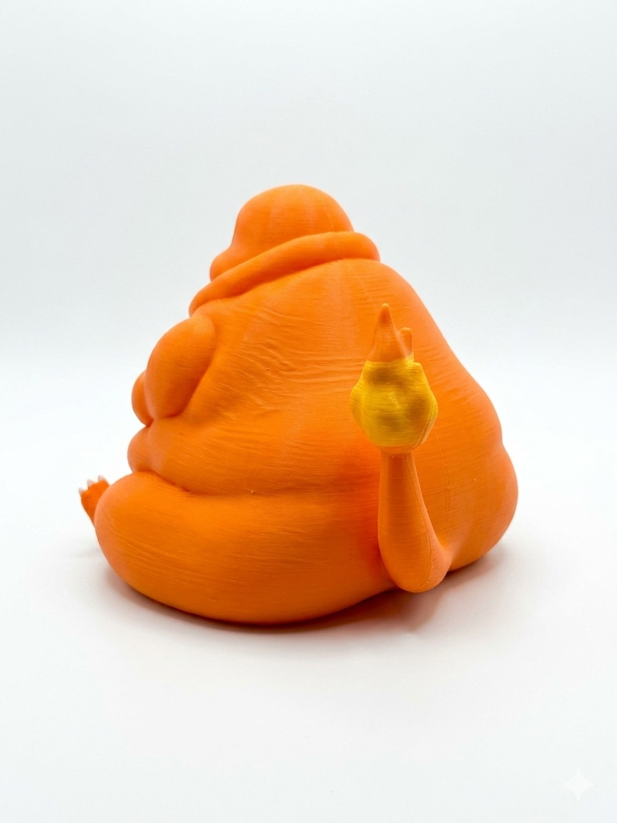 Chonky Charmander Figure – Matte Orange Fat Pokémon Statue Decor 4&Prime;
