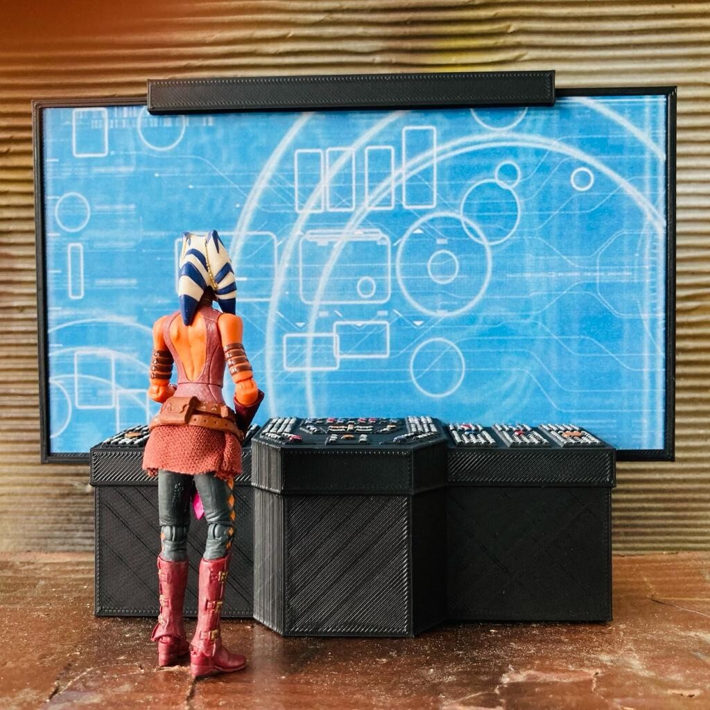 Custom Sci-Fi Tactical Screen / Computer for 3.75 IN (1:18) Figure Diorama