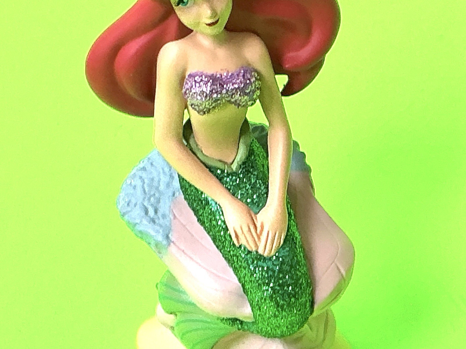 Princess Ariel Sitting Glitter Disney Store 3.5&Prime; Figure Cake Topper PVC Toy