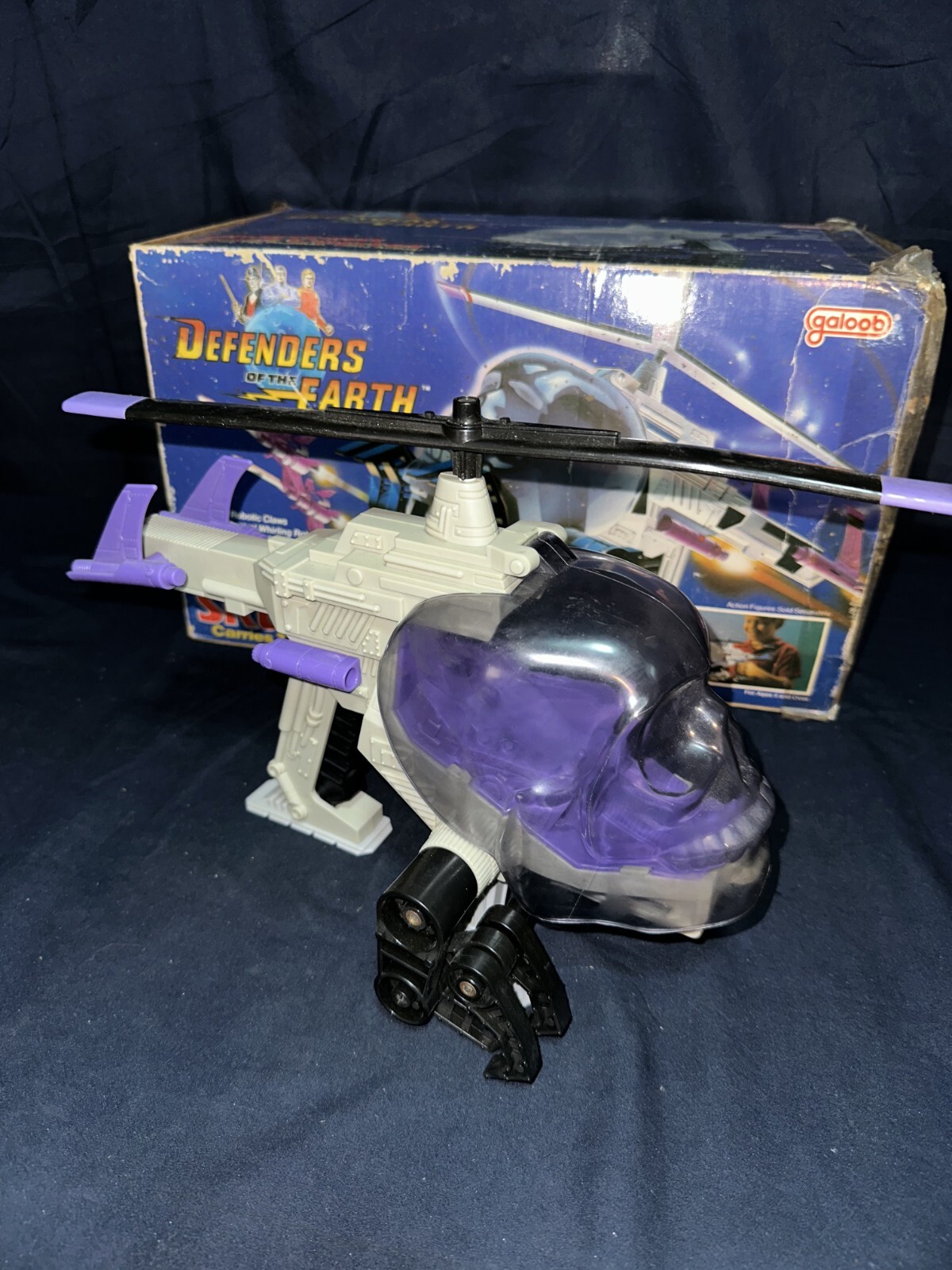 Vintage Defenders of the Earth Phantom Skull Copter 1985 Galoob W/BOX
