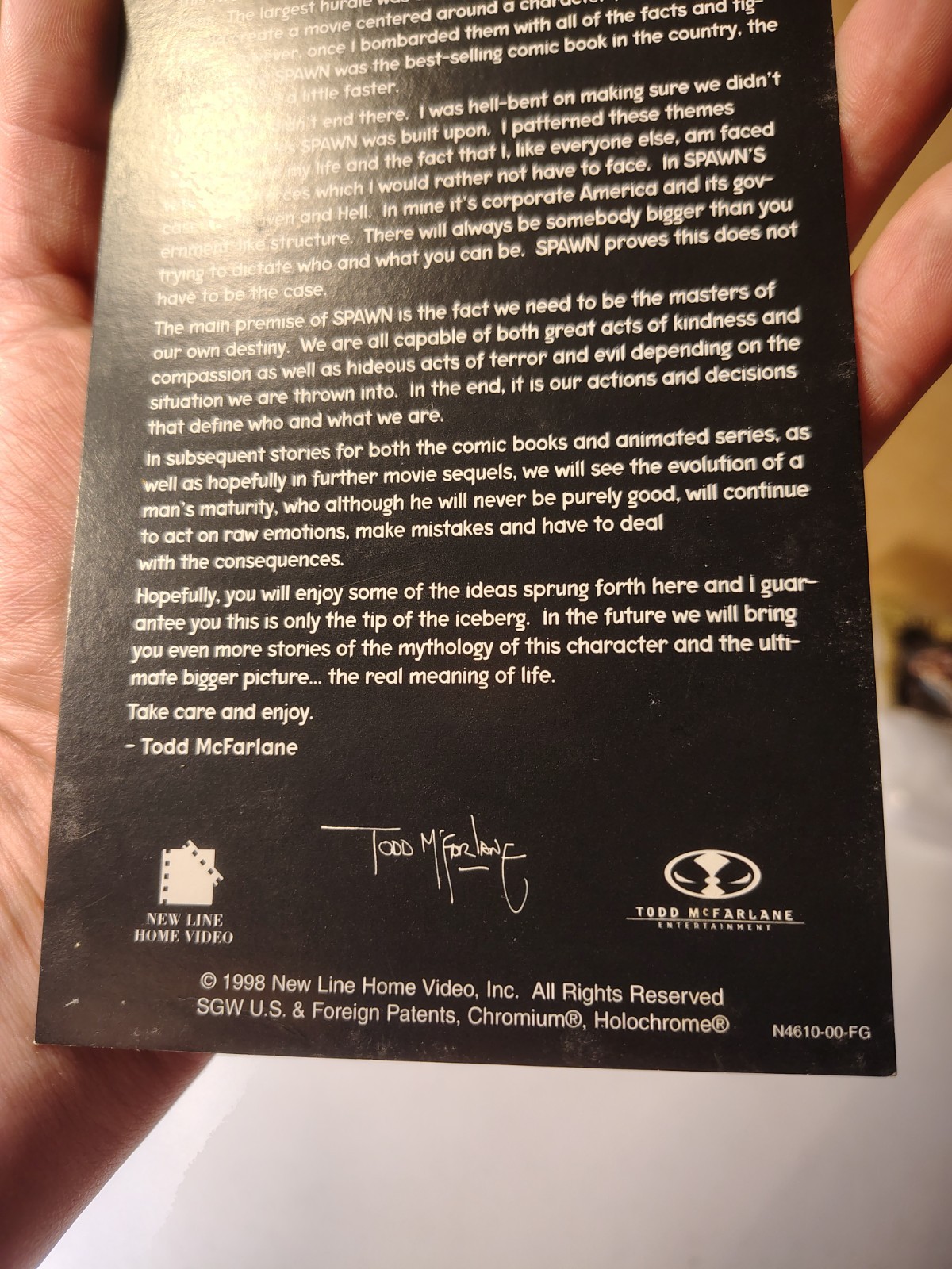Todd McFarlane Spawn Special Edition Figure Todd The Bum NOS and promo Card