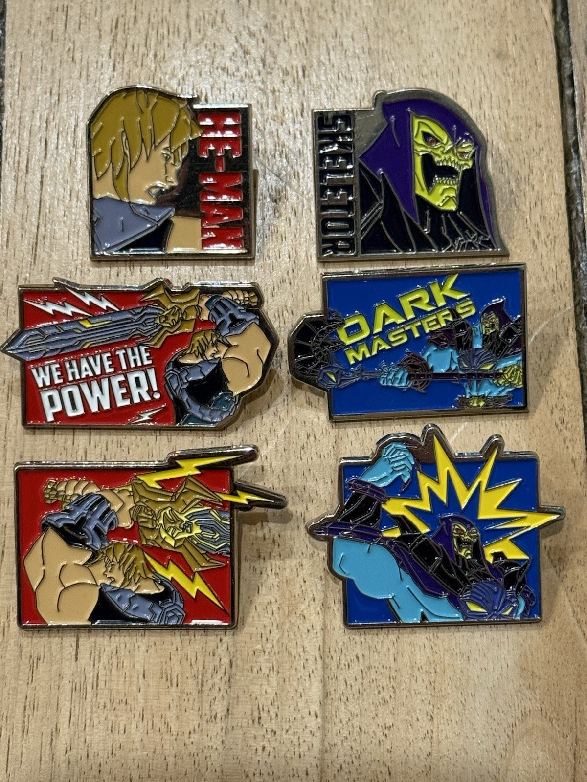 Masters of the Universe 6 Pin Movie Promo Australia Toy Fair MOTU HeMan Skeletor
