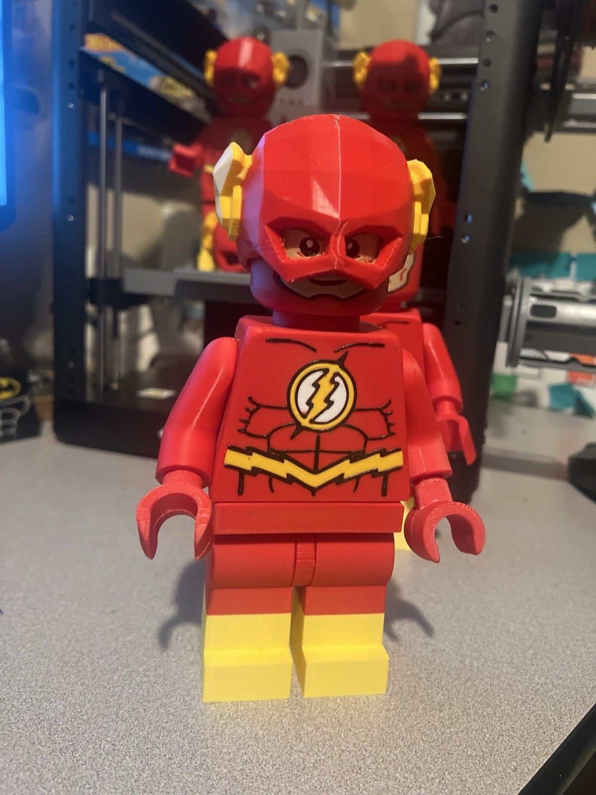 HUGE 3D Printed LEGO Inspired Superhero Flash Style Figure 8”