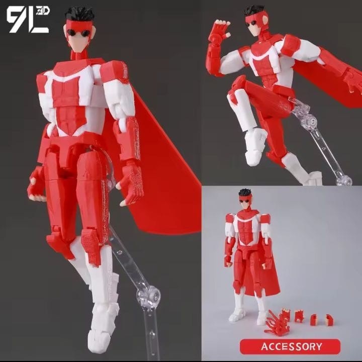 9L 3D Printed Superheroes Invincible 2.0 Anime Multi-Jointed Action Figure Toy