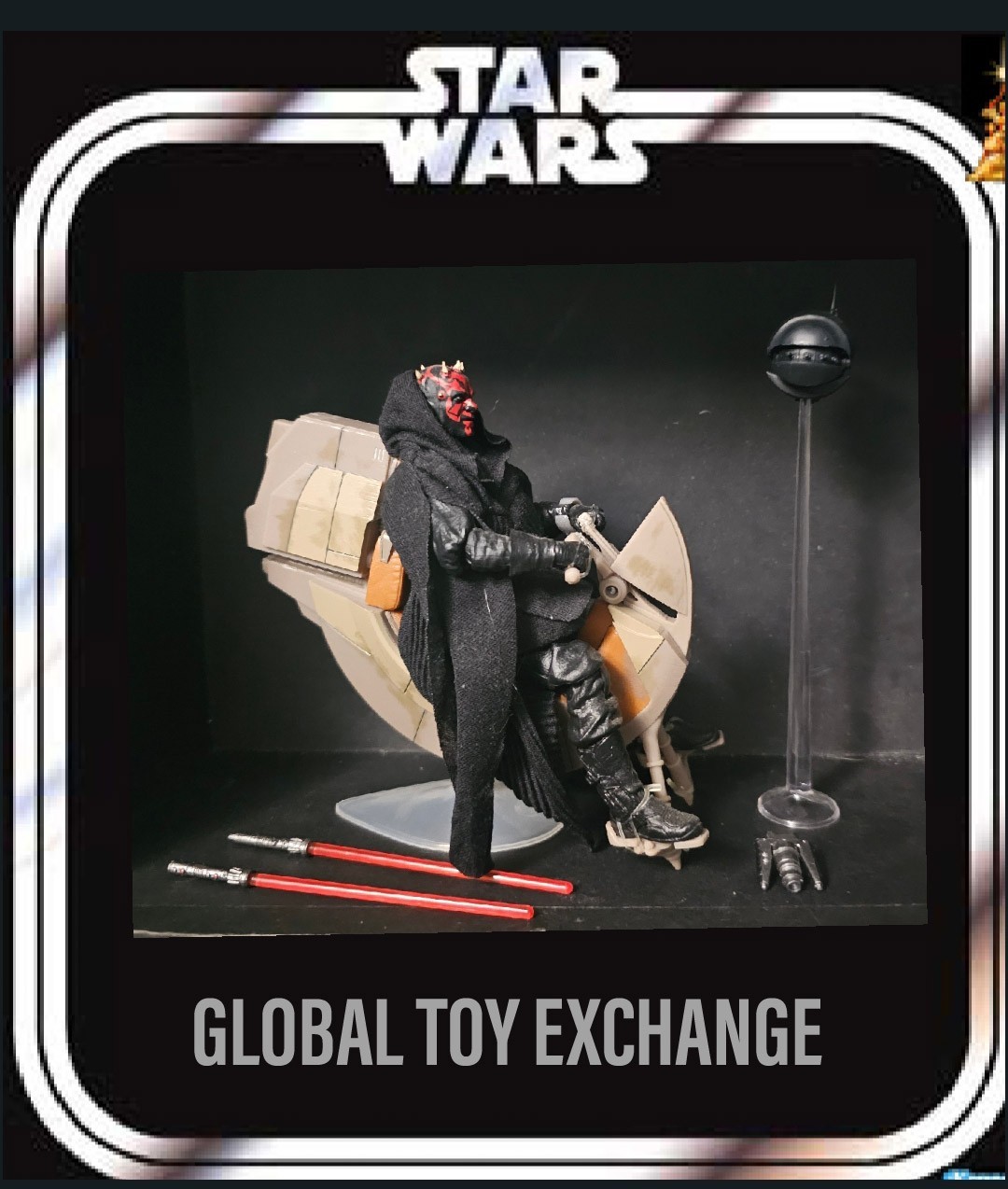 STAR WARS BLACK SERIES 6 INCH DARTH MAUL WITH SITH SPEEDER FIGURE HASBRO
