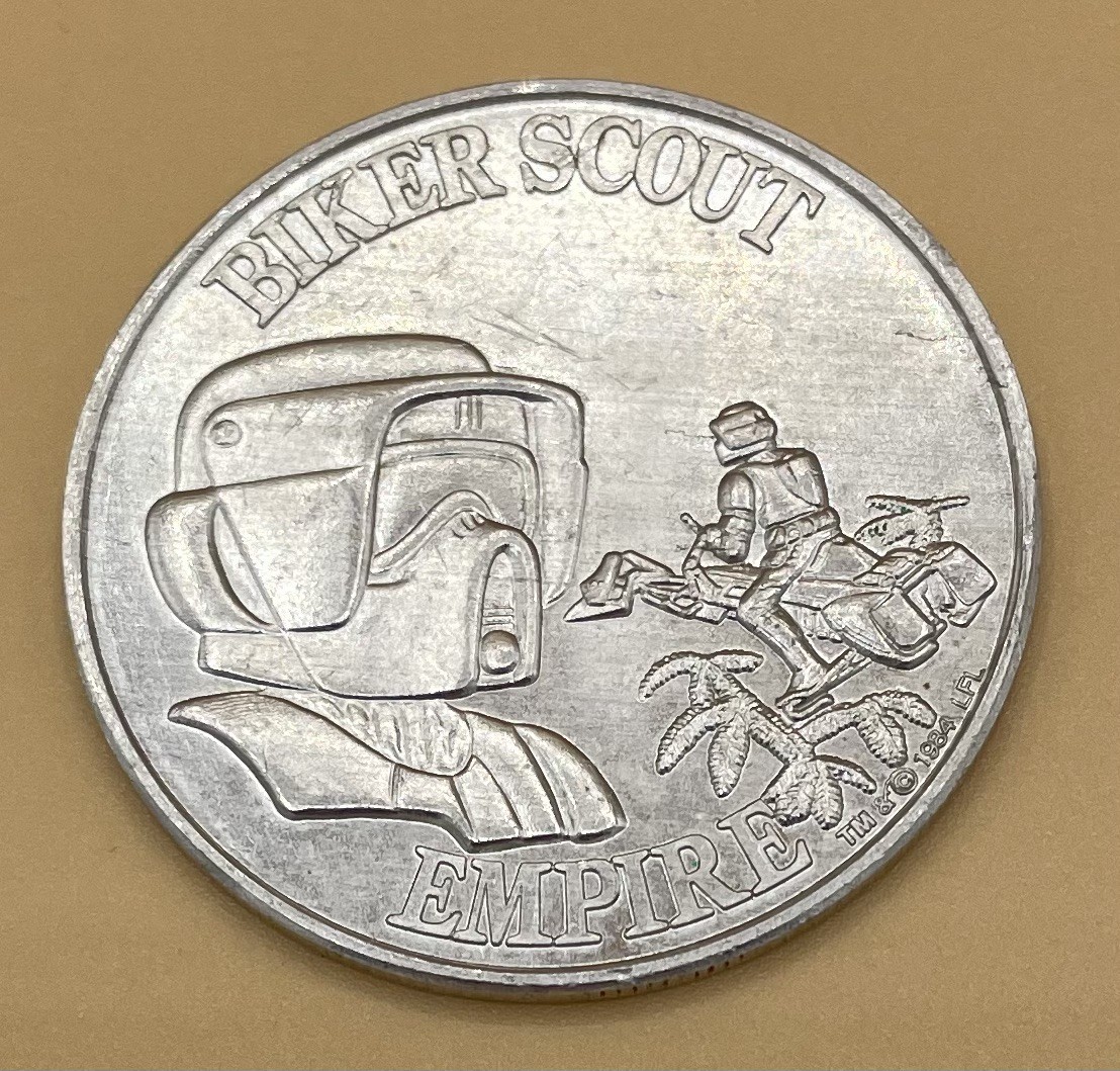Vintage 1984 Kenner Star Wars « Power of the Force » (POTF) Biker Scout Coin