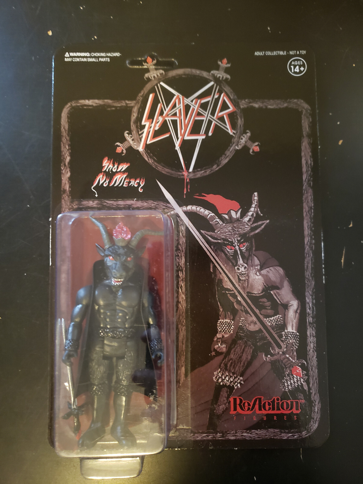 ReAction Black Slayer Figure Ship Worldwide Super 7 NEW *card has wear