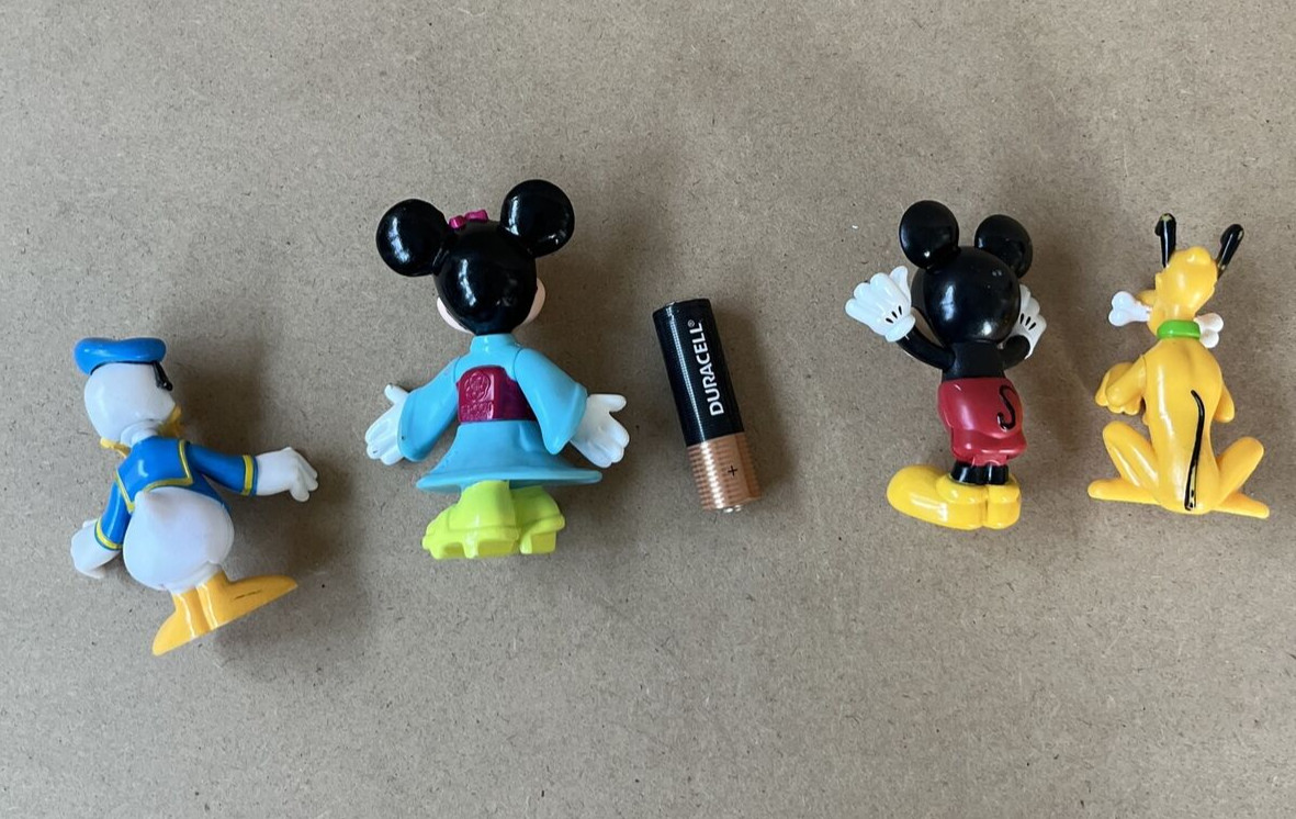 Lot of 4 Disney Mickey Mouse Figure Minnie Donald Duck Pluto Figurine