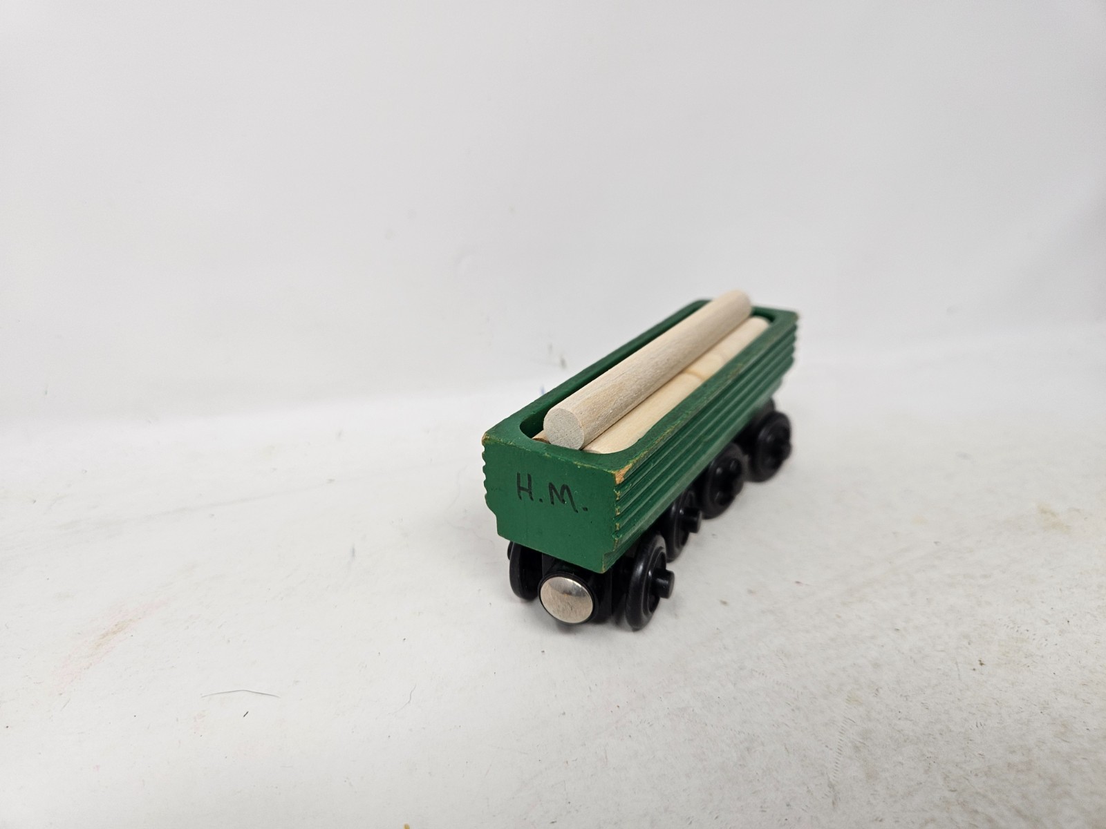 Thomas & Friends Wooden Railway Henry&rsquo;s Green Log Car w/ Cargo Tank Engine GUC