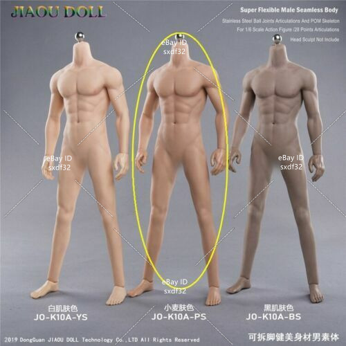 JIAOU DOLL JO-K10A-PS 1/6 Muscular Male Suntan Seamless Body Figure 12&Prime; Model