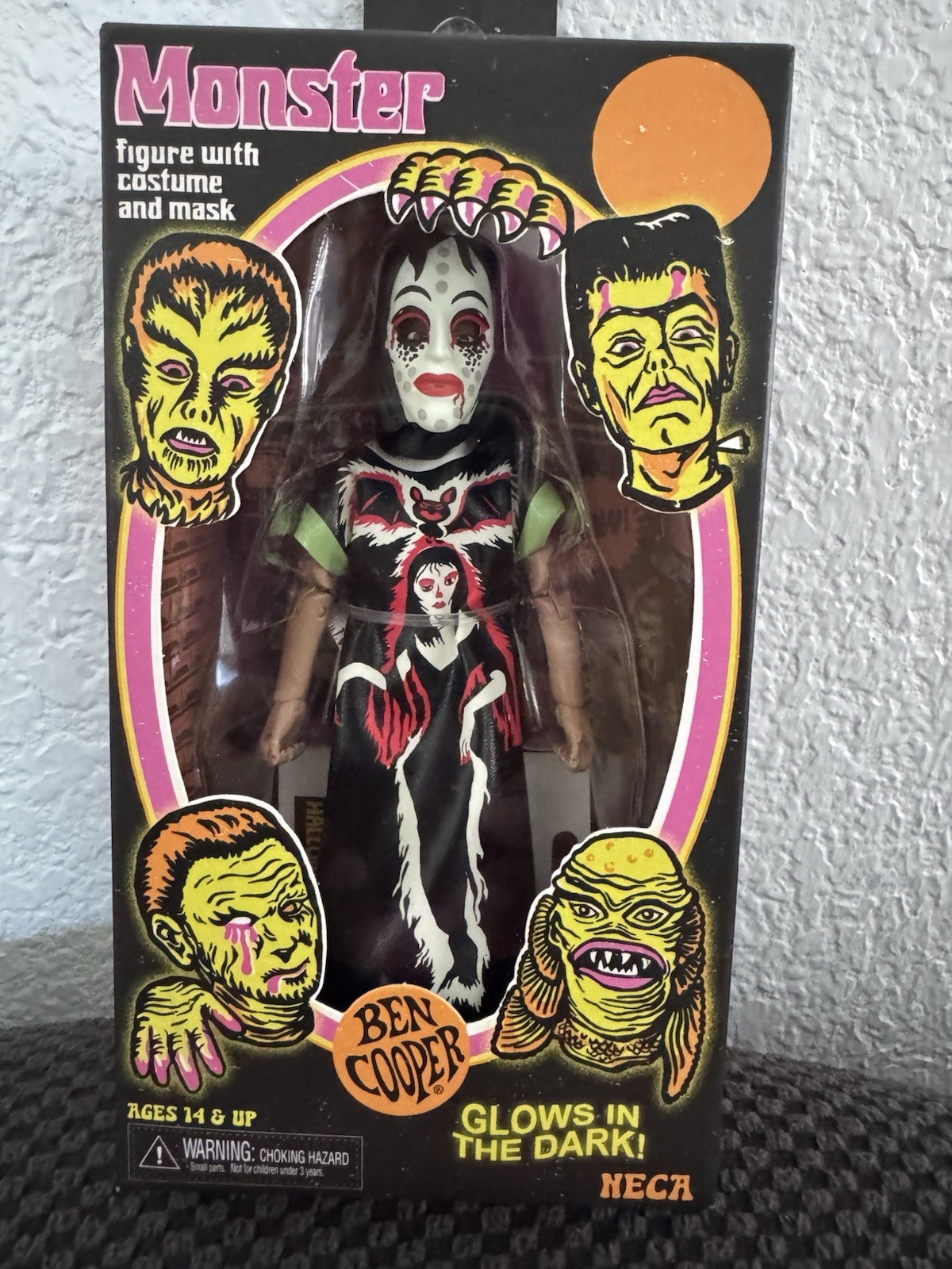 NECA Ben Cooper Monster Vampire Girl 5.5&Prime; Clothed Figure Glows In Dark New