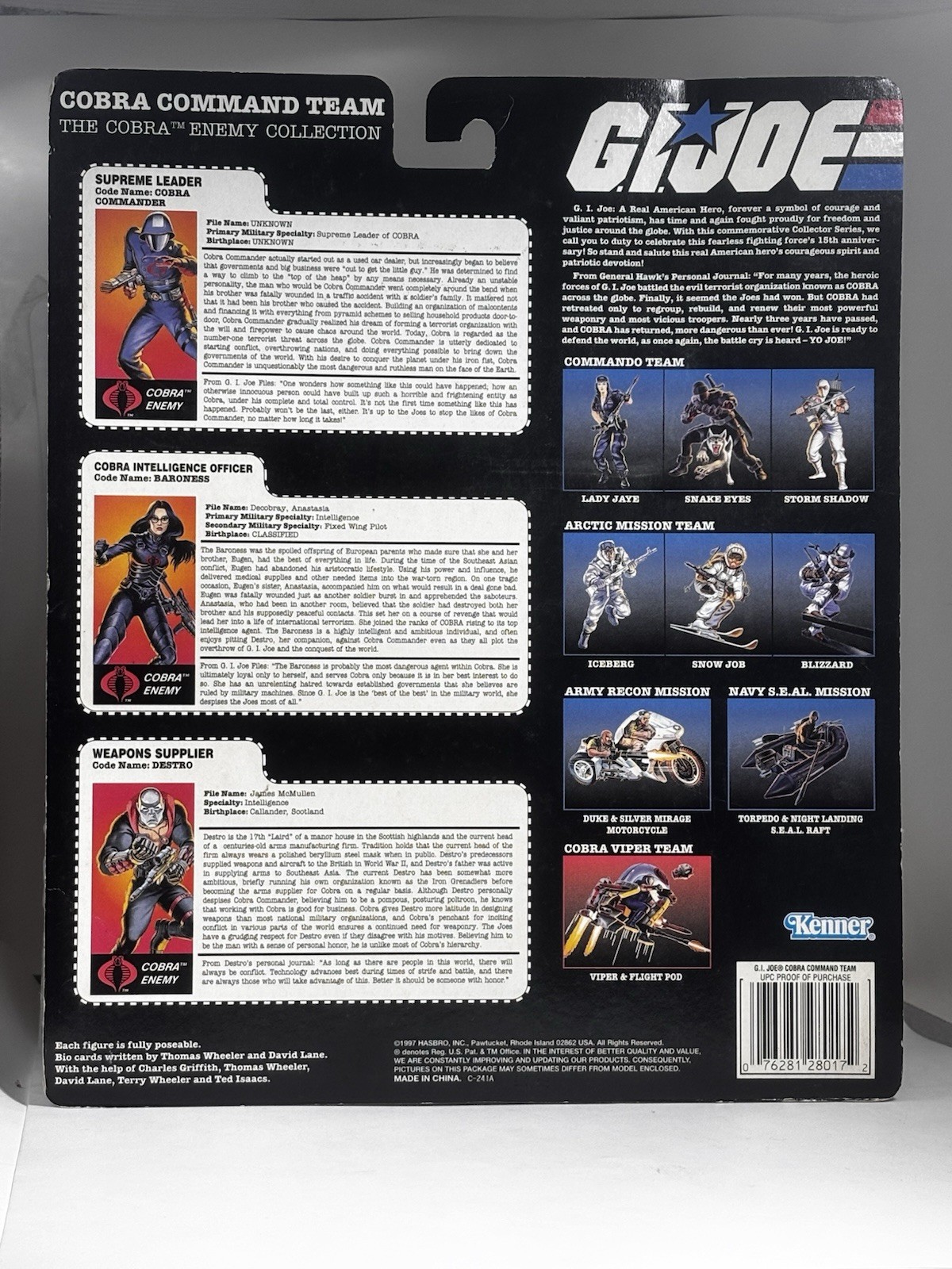 1997 GI Joe Cobra Command Team, Cobra Commander, Destro & Baroness MOC
