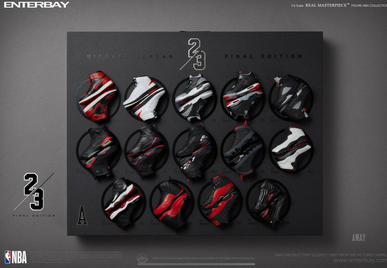 MICHAEL JORDAN FIGURE SET AWAY FINAL EDITON 12&Prime; REAL MASTERPIECE CASE #483/500