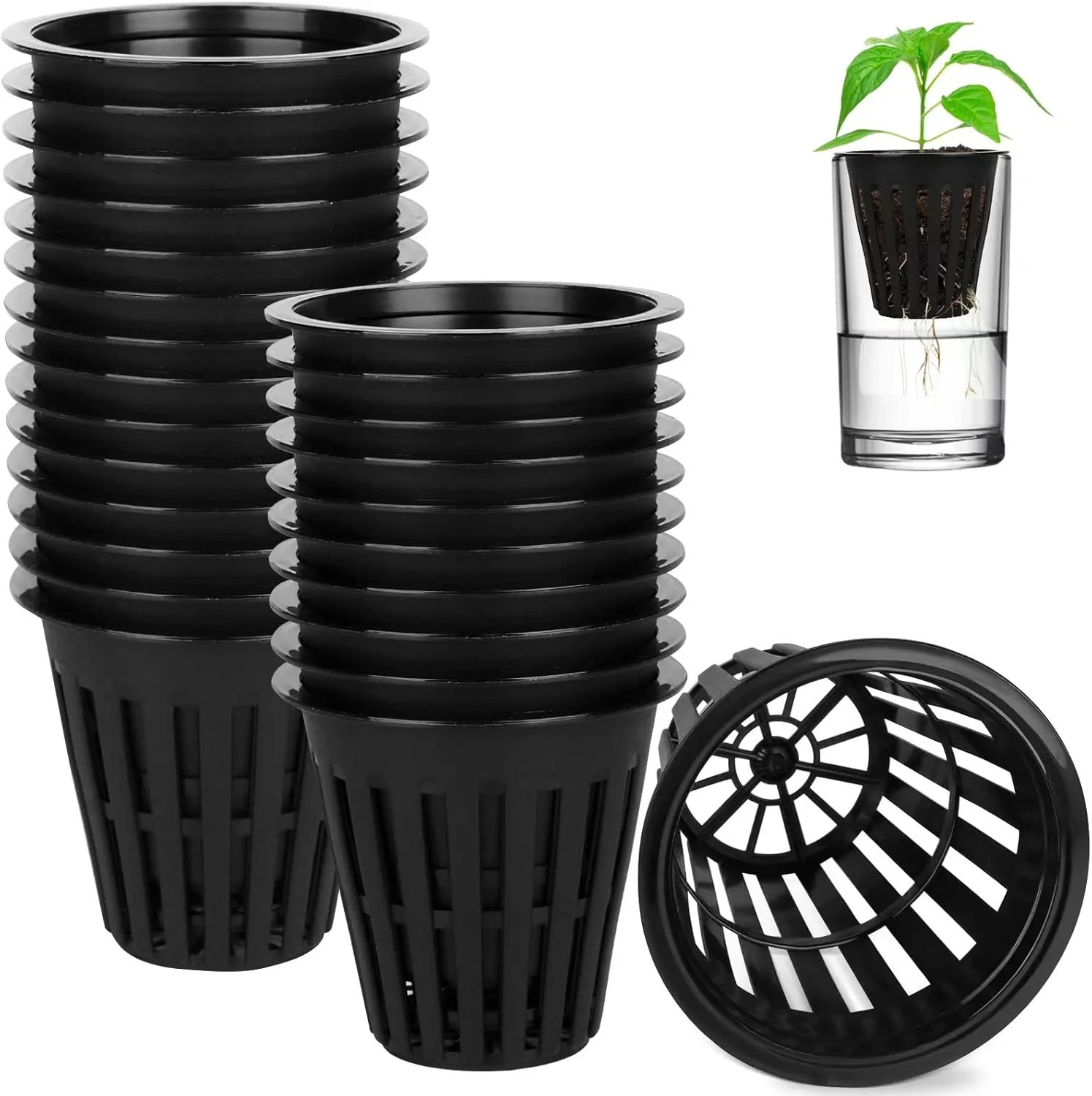 50PCS 2 inch Net Pots, Hydroponics Cup, Net Cups for Indoor or Outdoor Growing