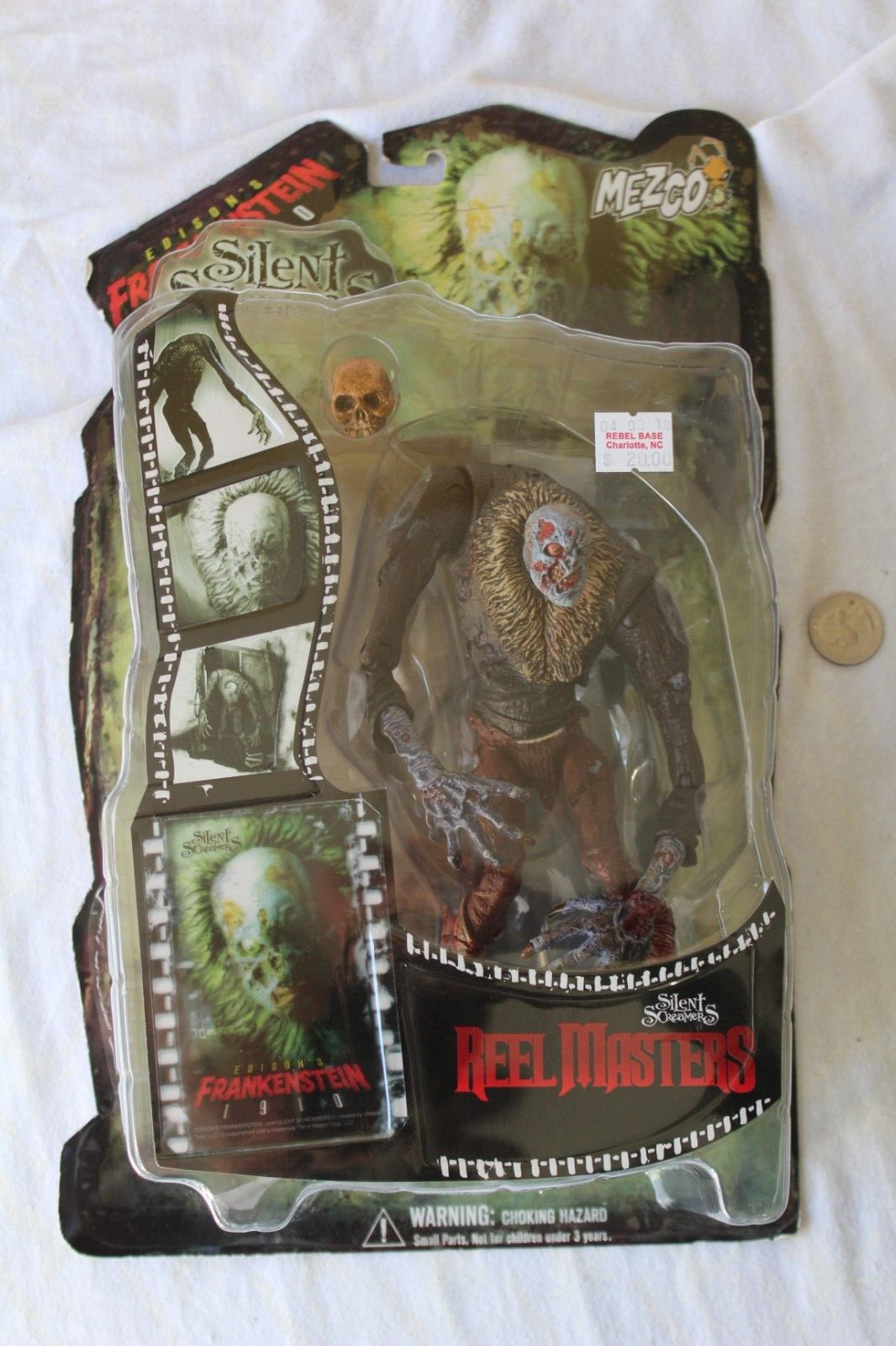 Silent Screamers Reel Masters Edison&rsquo;s Frankenstein 1910 Action Figure Mezco MOC