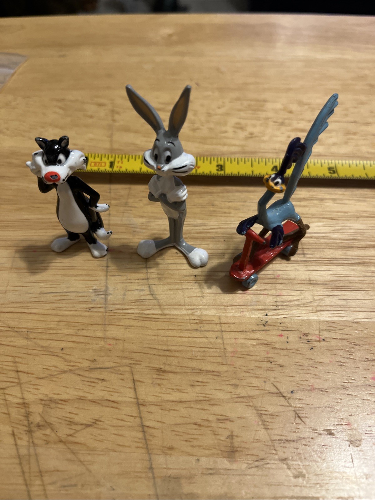 Looney Tunes Metal Figures Lot Bugs Bunny Sylvester Road Runner Vintage RARE