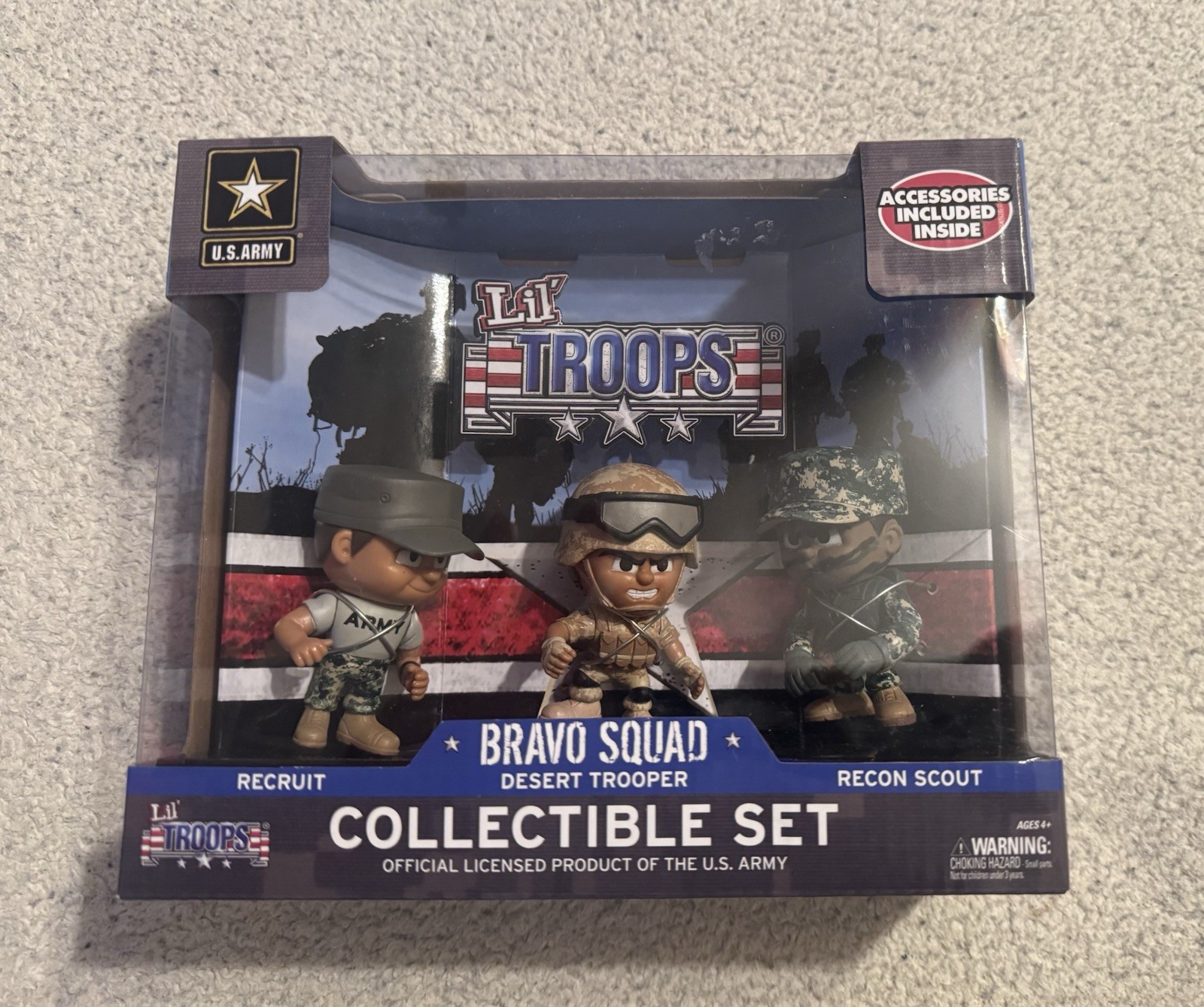 Lil Troops U.S. Army Bravo Squad 3 Figures Recruit Desert Trooper New/Sealed