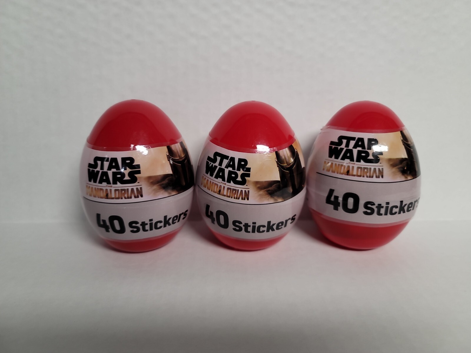 DISNEY STAR WARS 3 PLASTIC EGG WITH 40 MANDALORIAN STICKERS NEW UNOPENED LOT 3