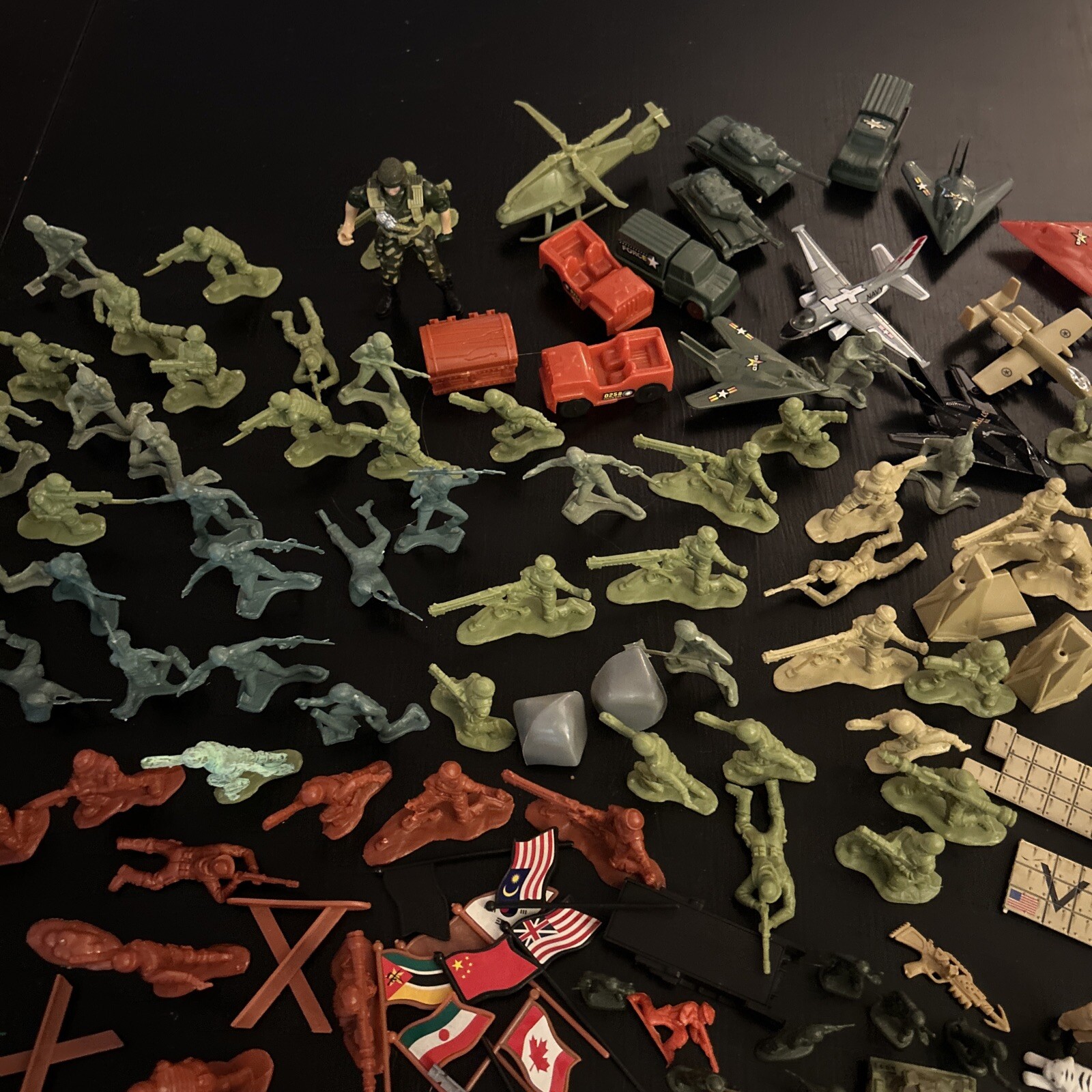 Lanard & Misc Military Action Figures Weapons Vehicles Fences Flags Lot Of 200+!
