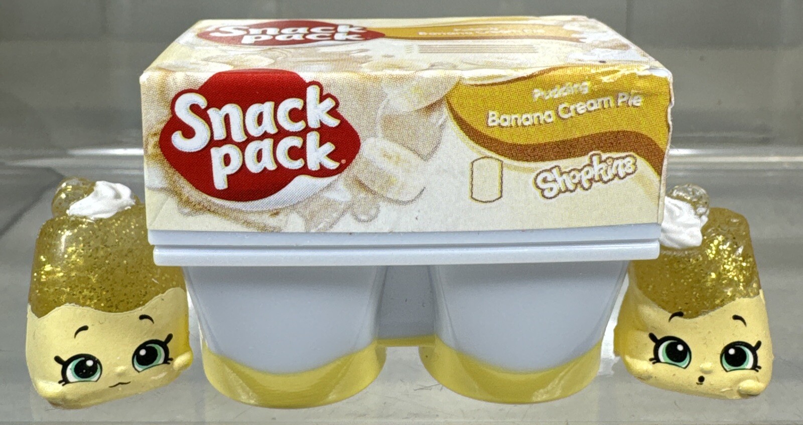 (2) Real Littles Micro Snack Pack Pudding Butterscotch Banana Cream Pie Complete